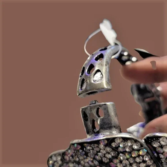 Large Rhinestone Butterfly Hinged Cuff Bracelet - Picture 6 of 14